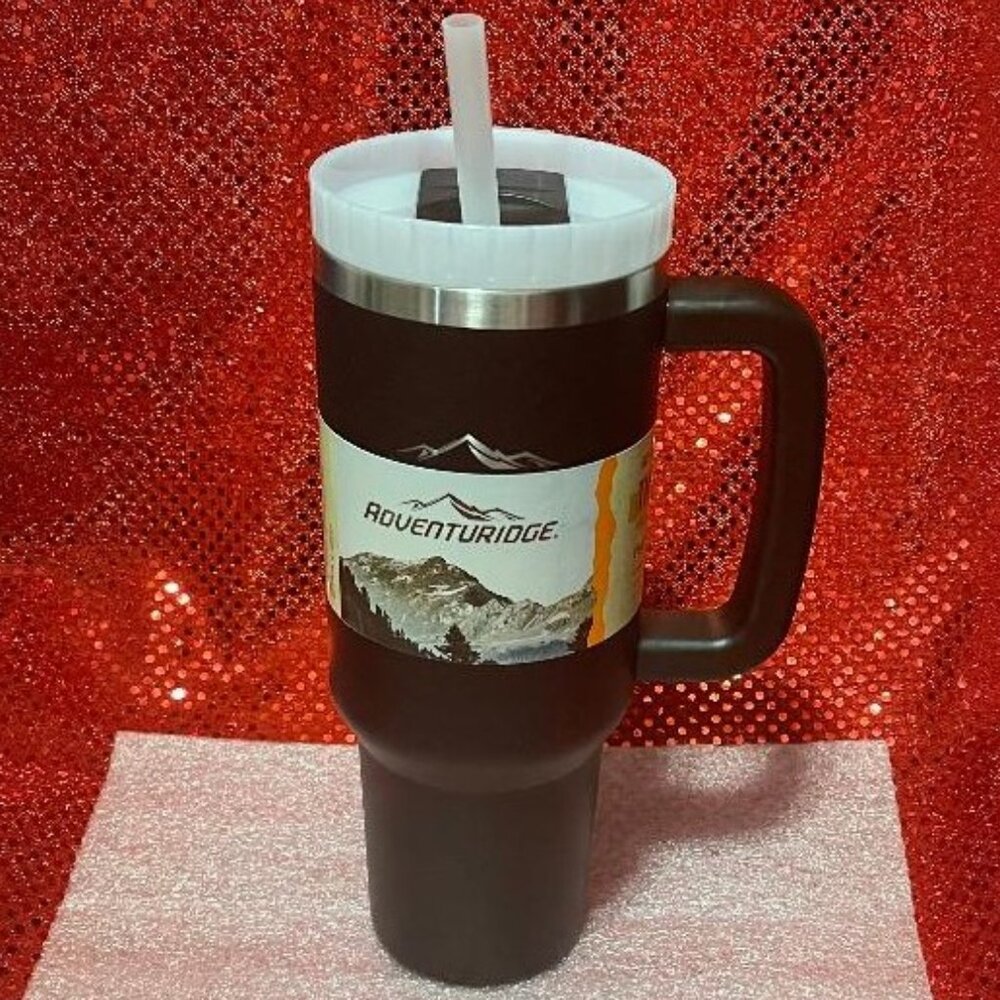 BRAND NEW 40 OZ BLACK HOT COLD DOUBLE WALL VACUUM INSULATED TUMBLER ADVENTURIDGE